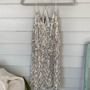 Zara silver sequin dress size small